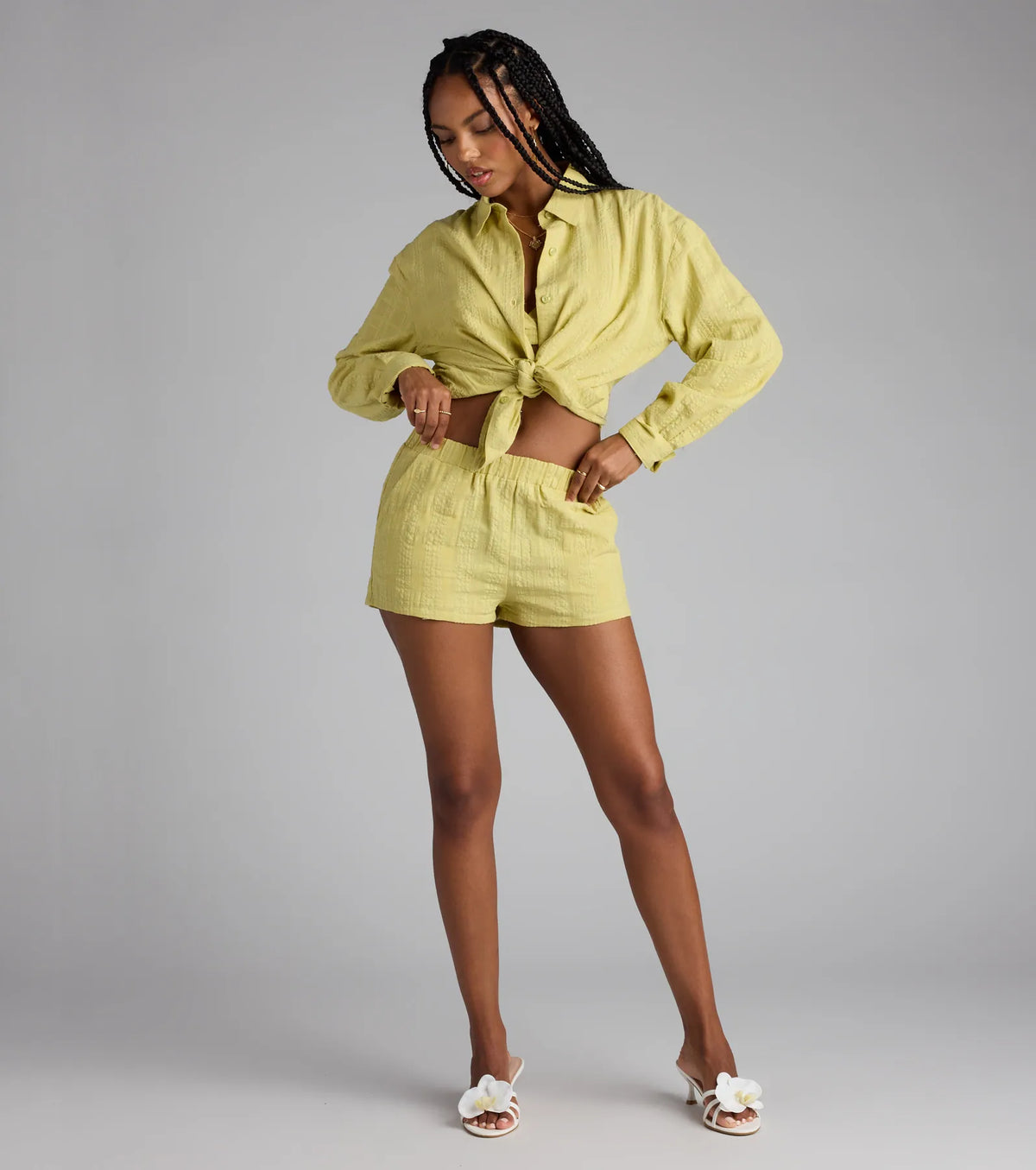 Summer Mode High-Rise Cotton Shorts