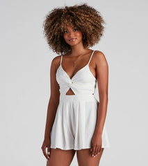 Day Trip Twist Cutout Linen Romper