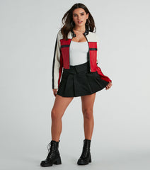 Chic Icon Mid-Rise Pleated Woven Skort