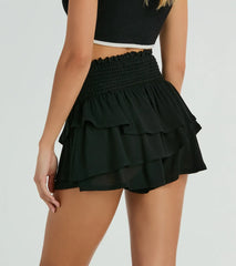 Cheers To Sunshine Smock High Waist Ruffled Shorts
