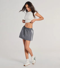 Classically Sporty High-Rise Striped Skort