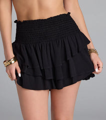 Cutesy Fave Smocked And Ruffled Shorts