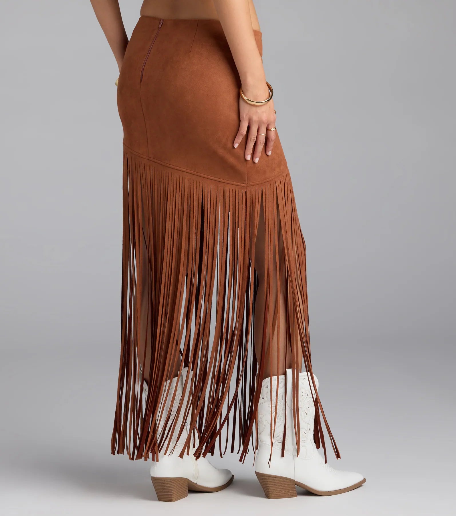 Shake It Up Fringe Maxi Skirt