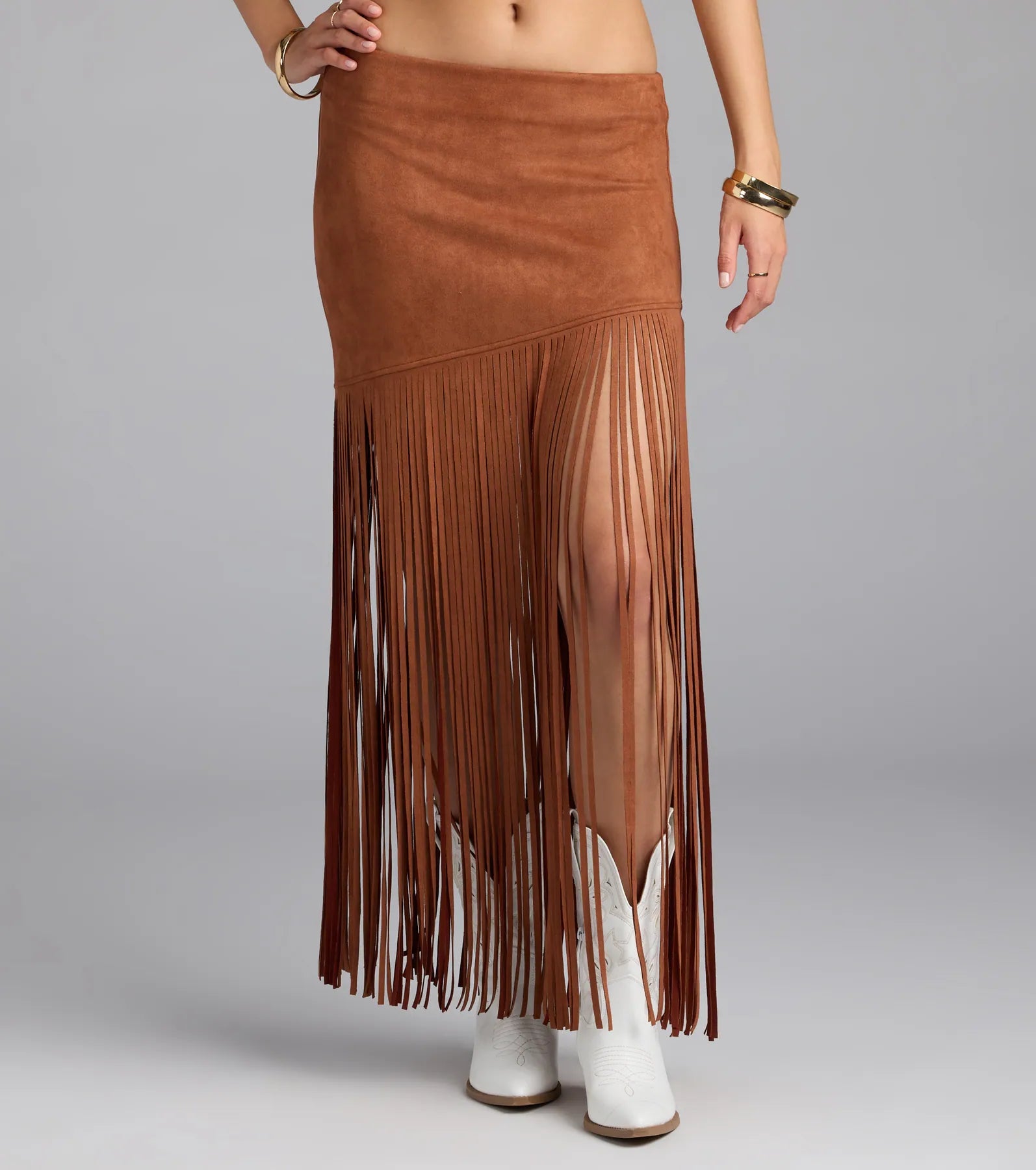 Shake It Up Fringe Maxi Skirt