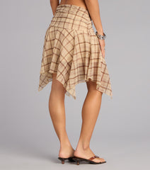 Daydream Flow Plaid Chiffon Skirt