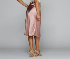 Midi Ground Satin Skirt