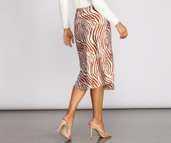 Animal Instincts Midi Skirt