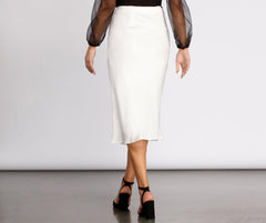 Shimmer Satin Midi Skirt