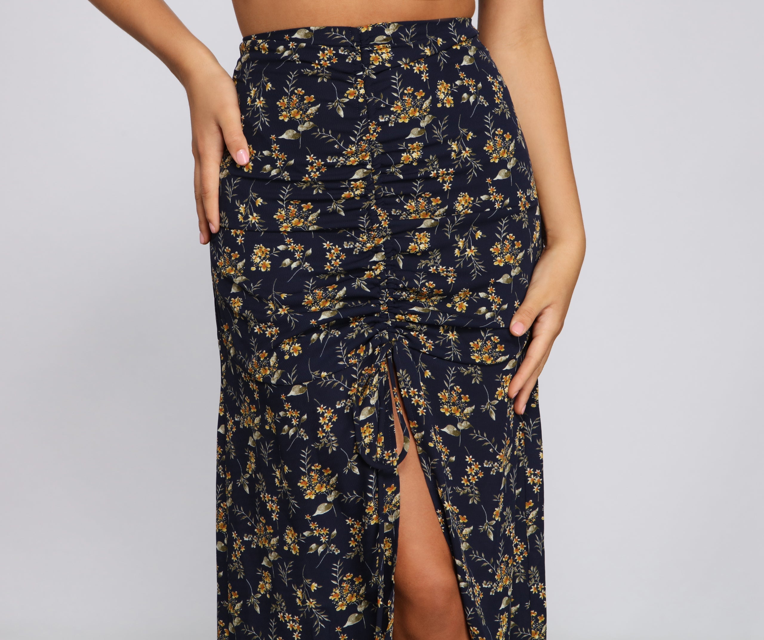 Ditsy Floral Ruffled Maxi Skirt