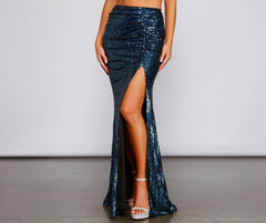 Stunning Sea Princess Sequin Maxi Skirt