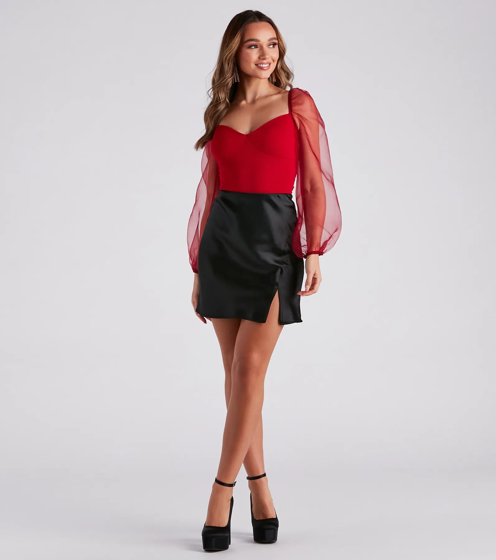 Smooth In Satin Slit Mini Skirt