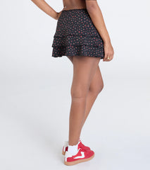 Radiant Sweetie Floral Polka Dot Ruffle Skirt