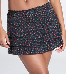 Radiant Sweetie Floral Polka Dot Ruffle Skirt