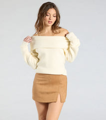 Keeping It Simple Faux Suede Slit Mini Skirt