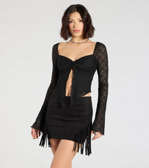 Fringe Attitude Faux Suede Mini Skirt