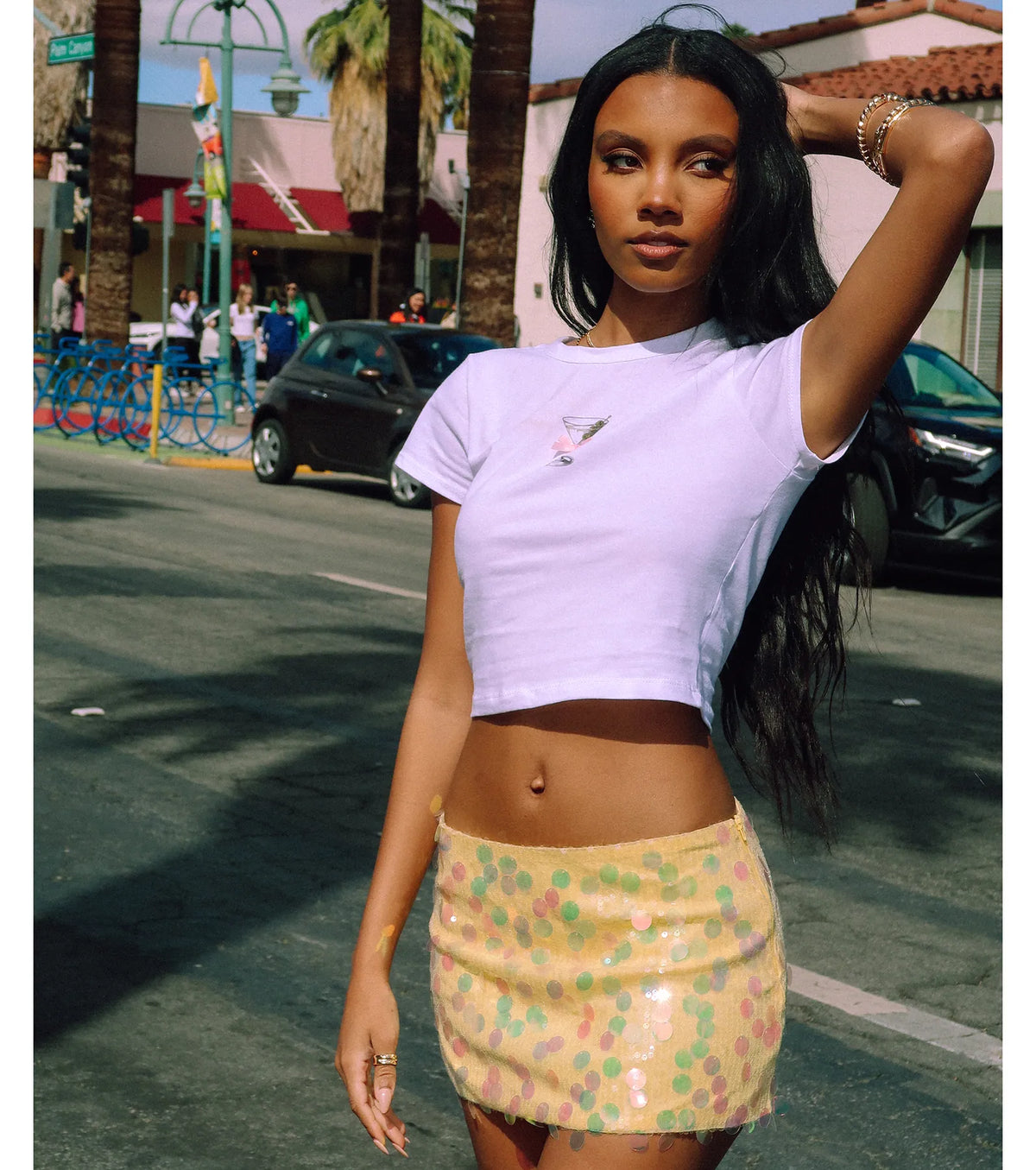 Night Moves Sequin Mini Skirt