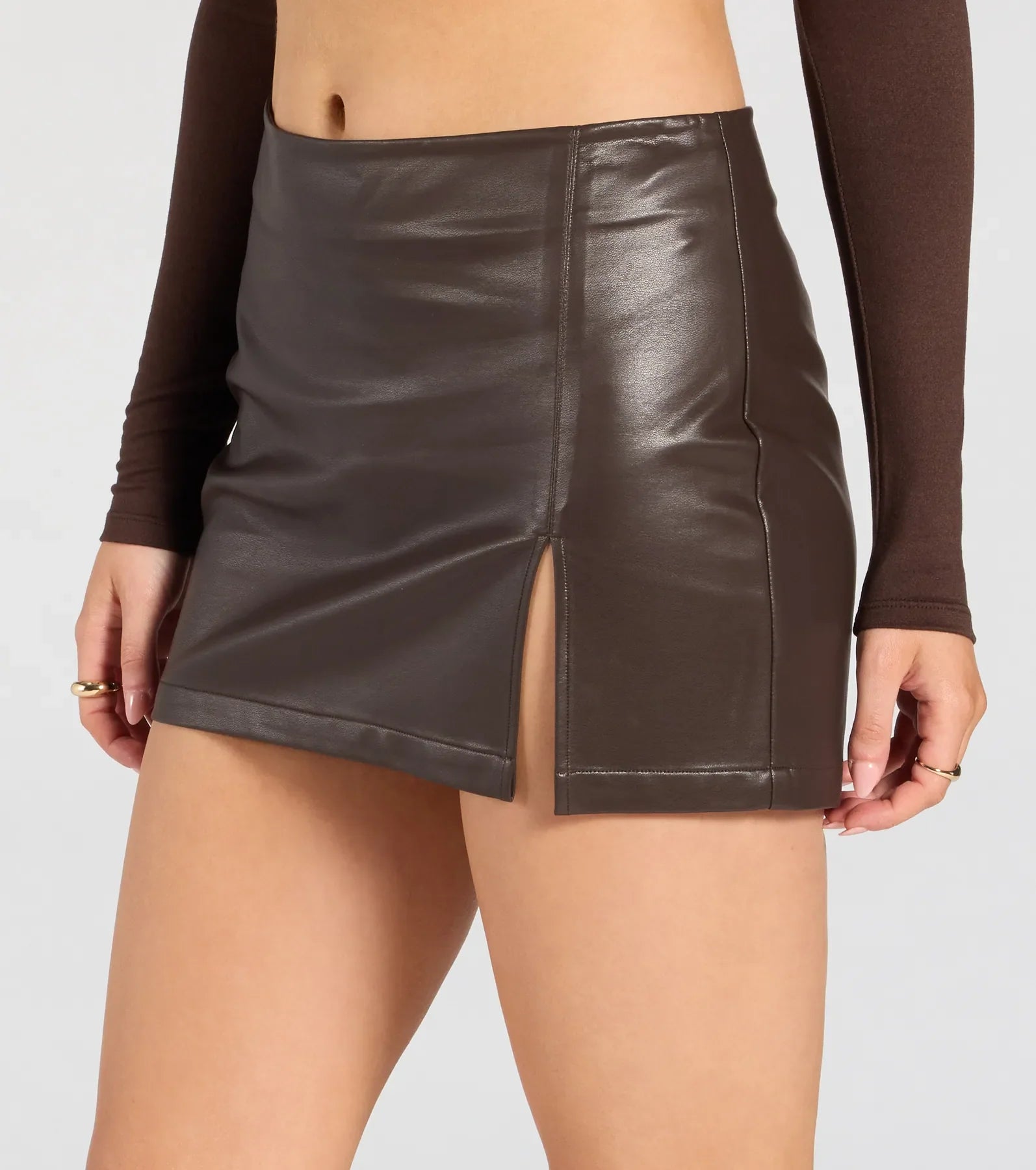 Made To Standout High-Rise Slit Mini Skirt