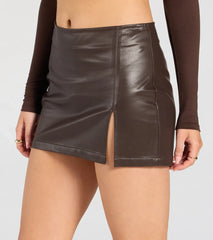 Made To Standout High-Rise Slit Mini Skirt