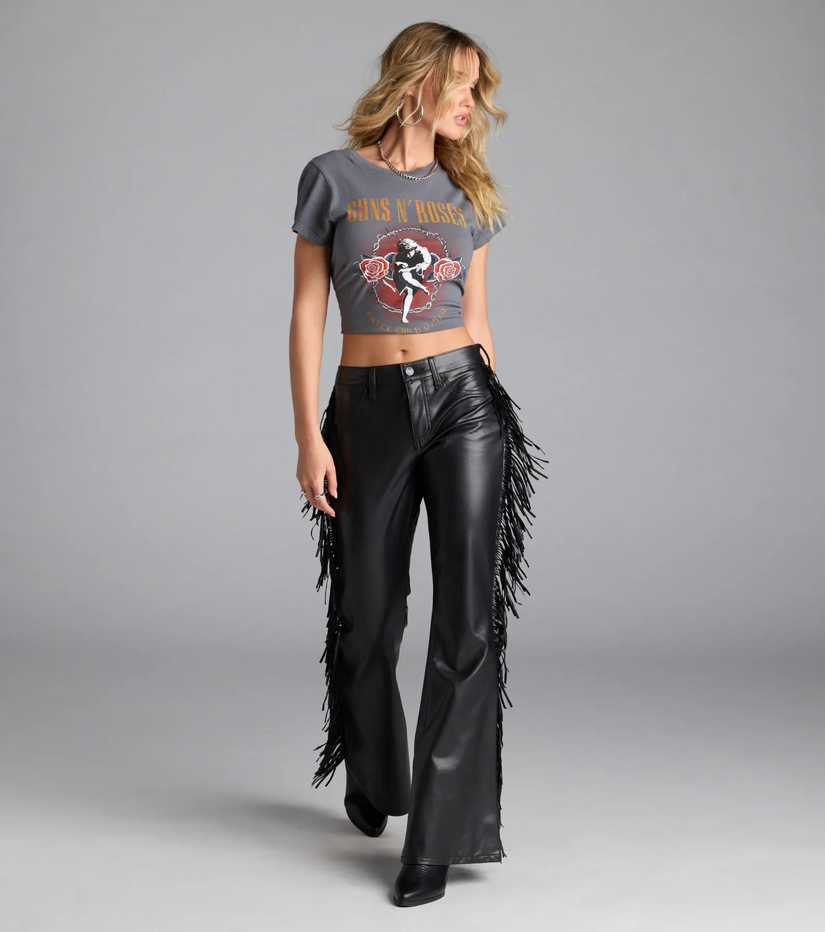 Spicing Things Up Mid-Rise Flare Fringe Pants