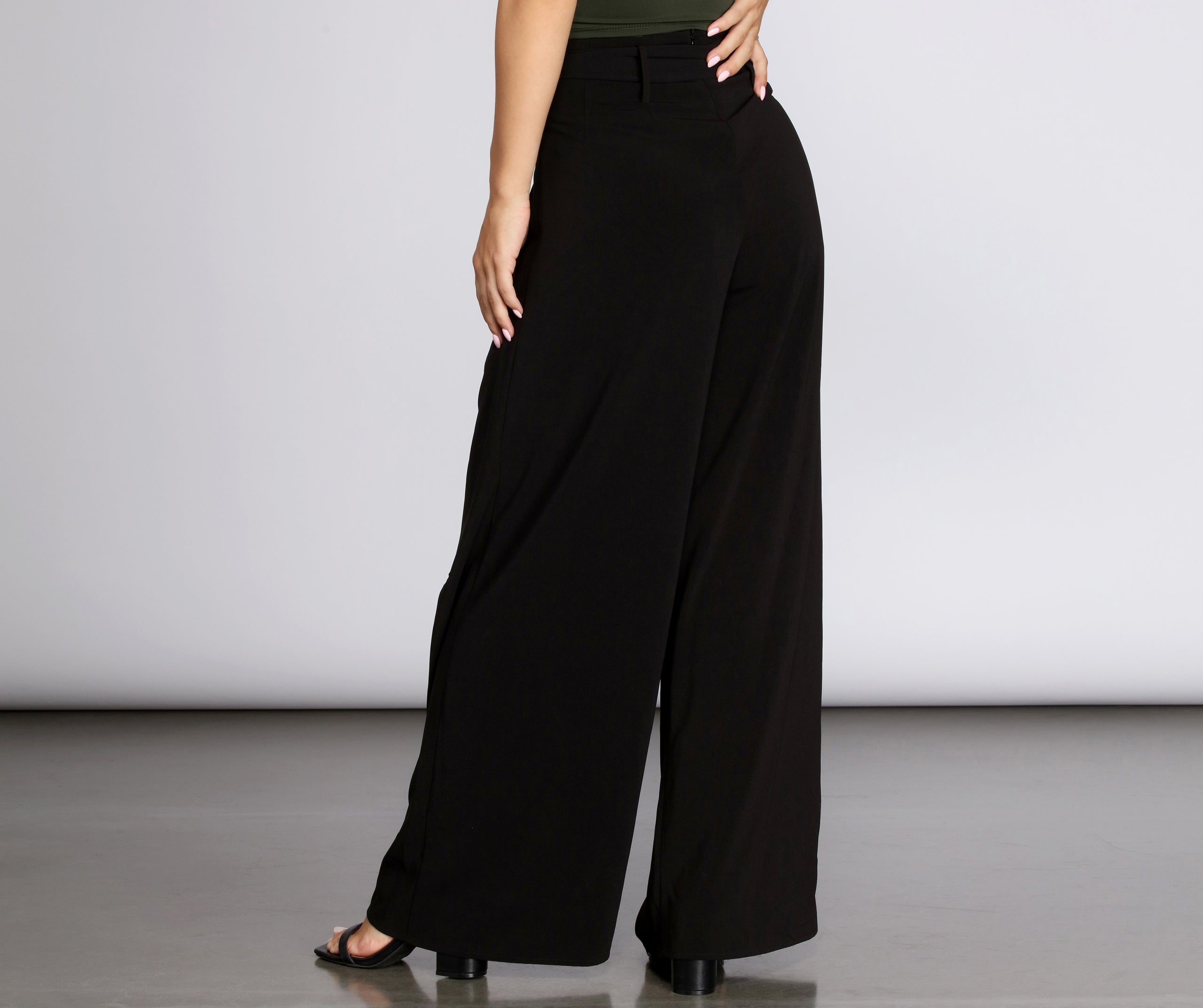 High Waist Wide Leg Trousers