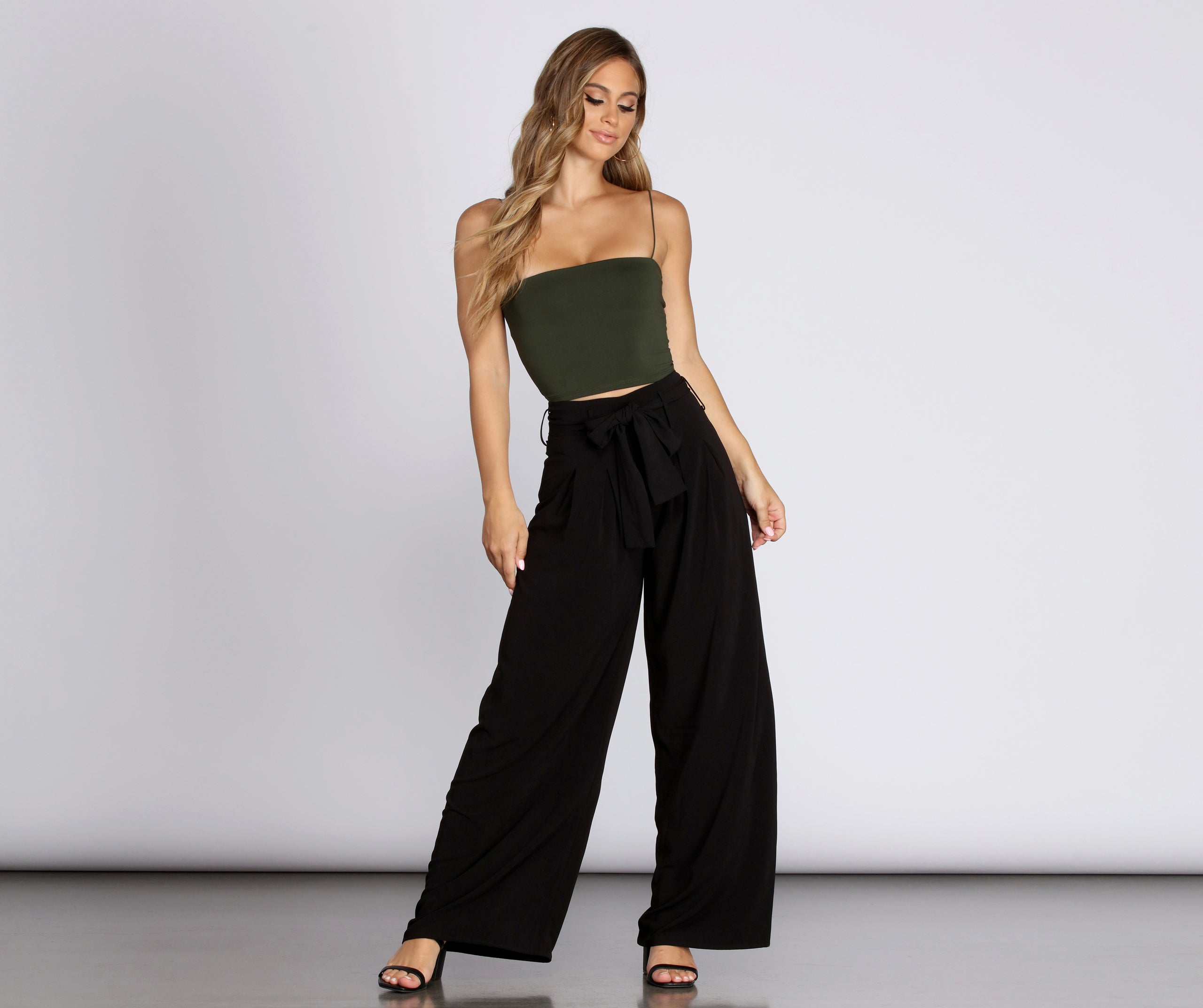 High Waist Wide Leg Trousers