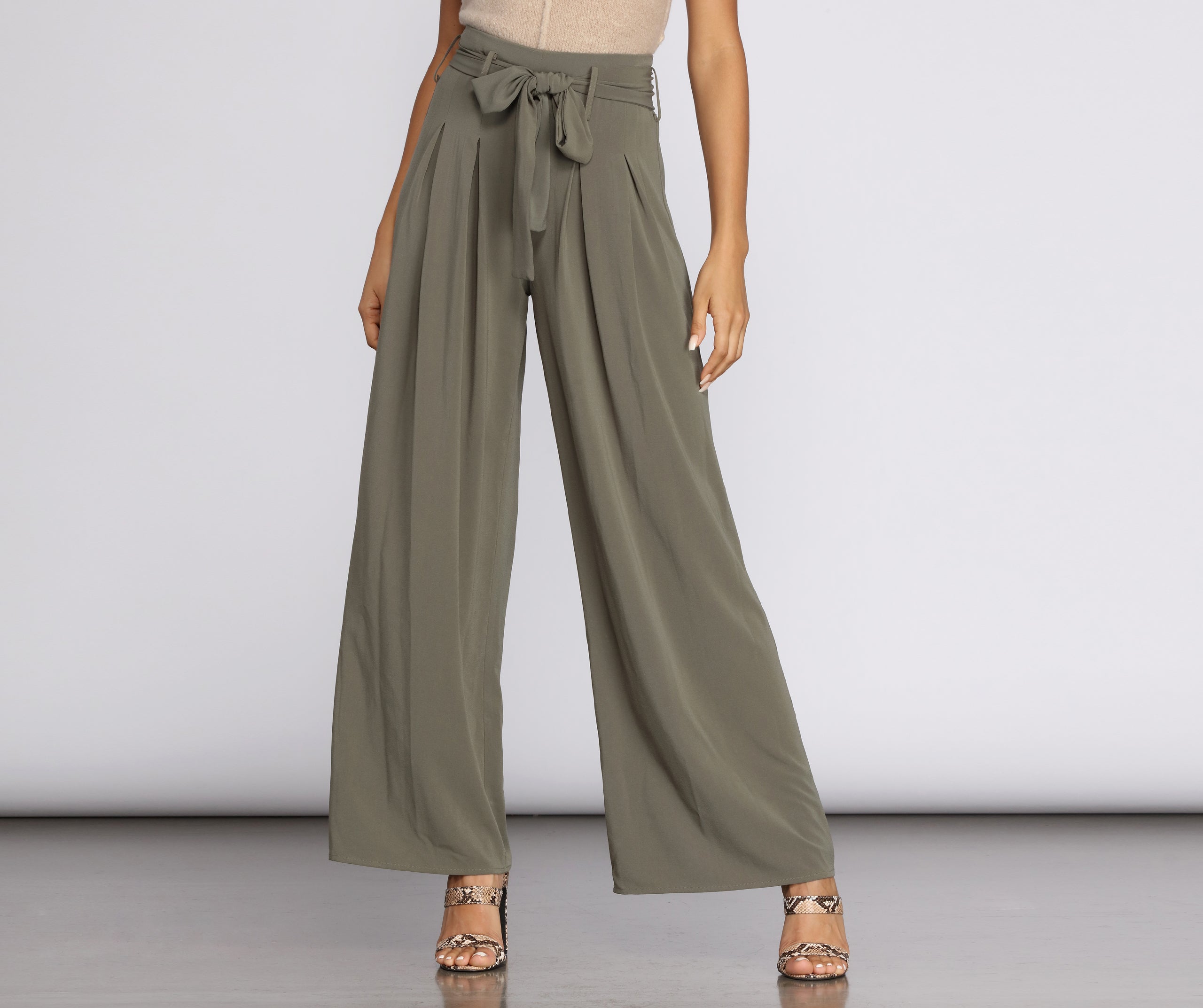High Waist Wide Leg Trousers