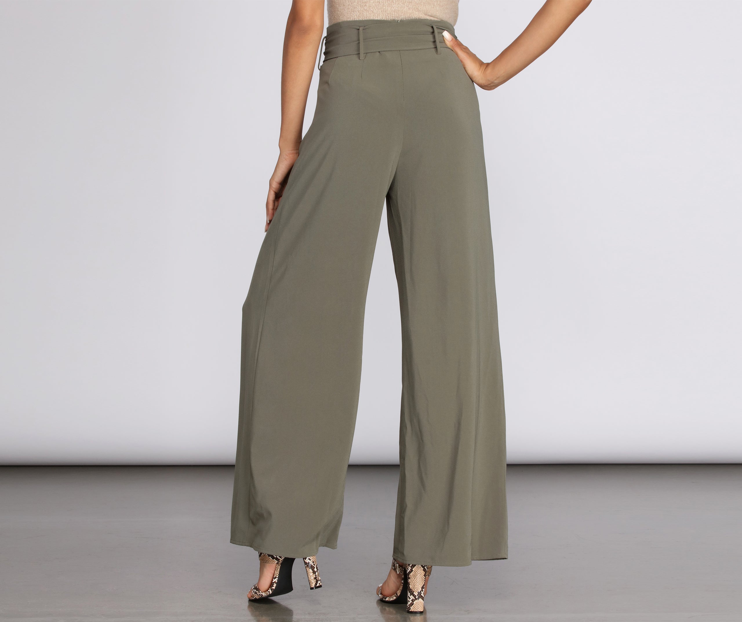 High Waist Wide Leg Trousers