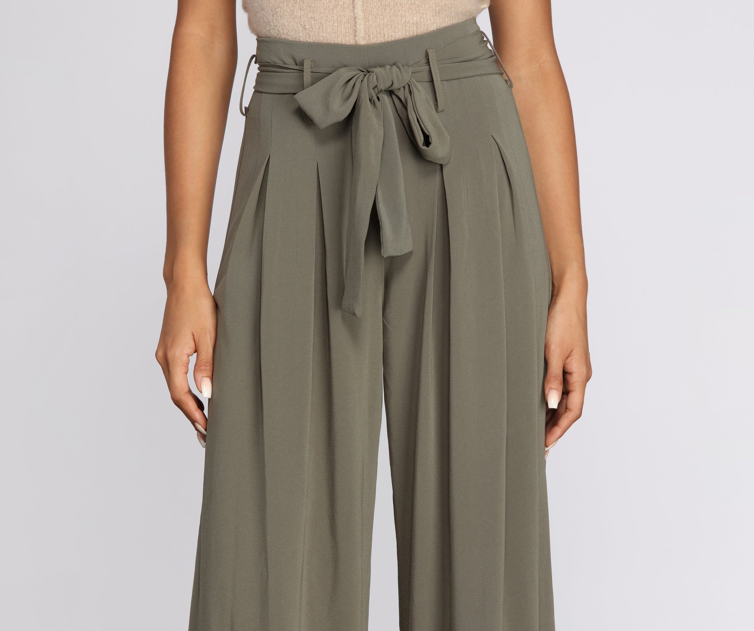 High Waist Wide Leg Trousers