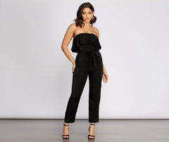 Miss Independent Strapless Tapered Jumpsuit