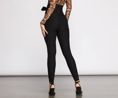 Super High Rise Tie Waist Skinny Pants