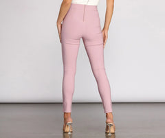 High Waist Tie Front Skinny Pants