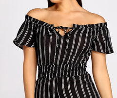 Nautical Babe Striped Jumpsuit