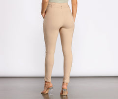 Tie Waist Skinny Paperbag Pants