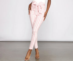 High Waist Skinny Striped Pants