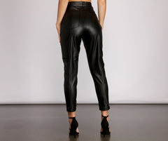 High Waist Faux Leather Skinny Pants