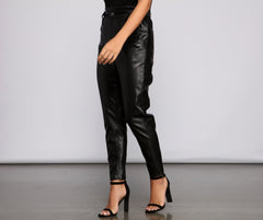 Polished N' Edgy Faux Leather Paper Bag Pants