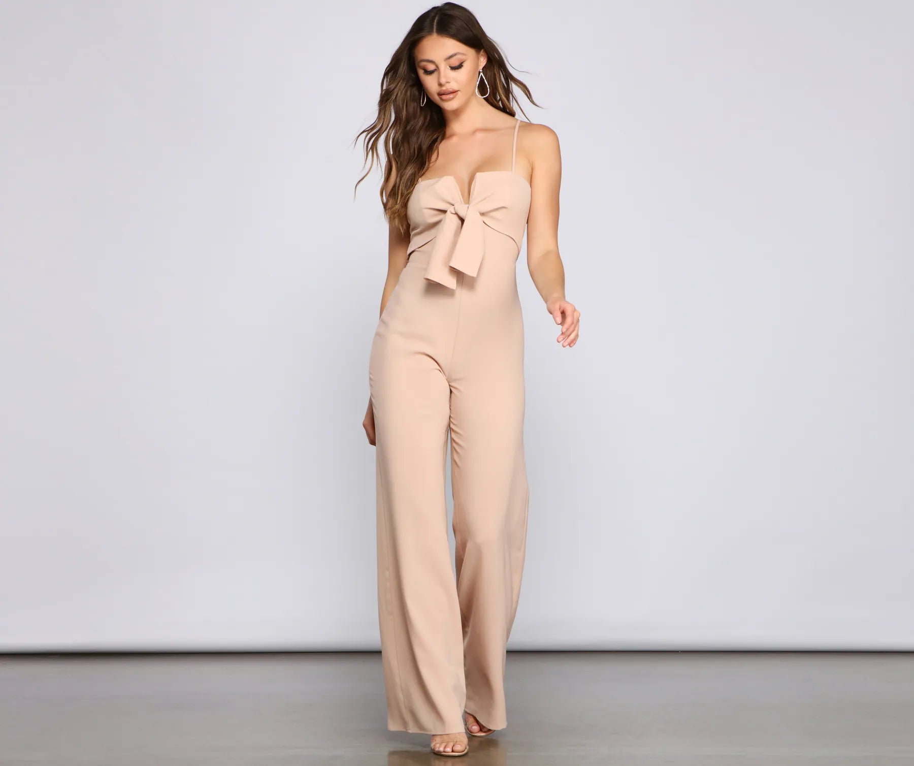 Glam It Up Tie Front Jumpsuit