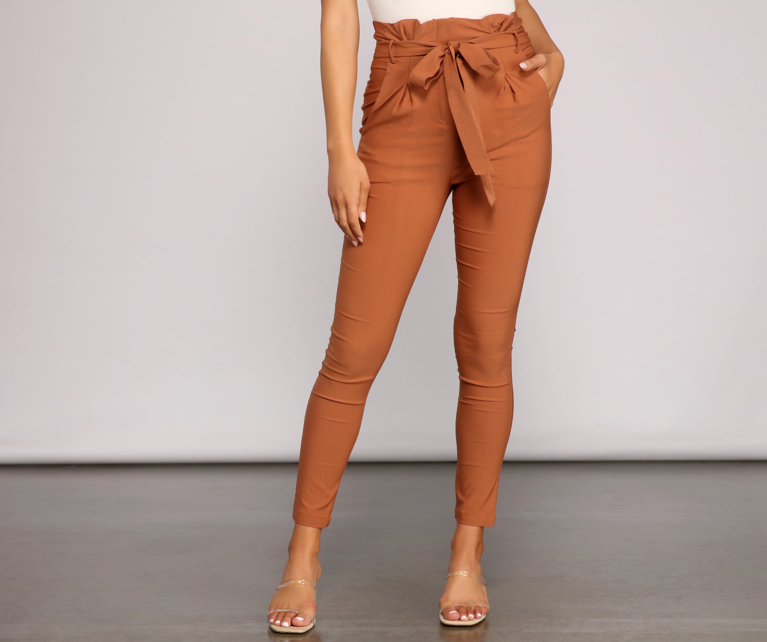 Elevated And Chic Paper Bag Pants