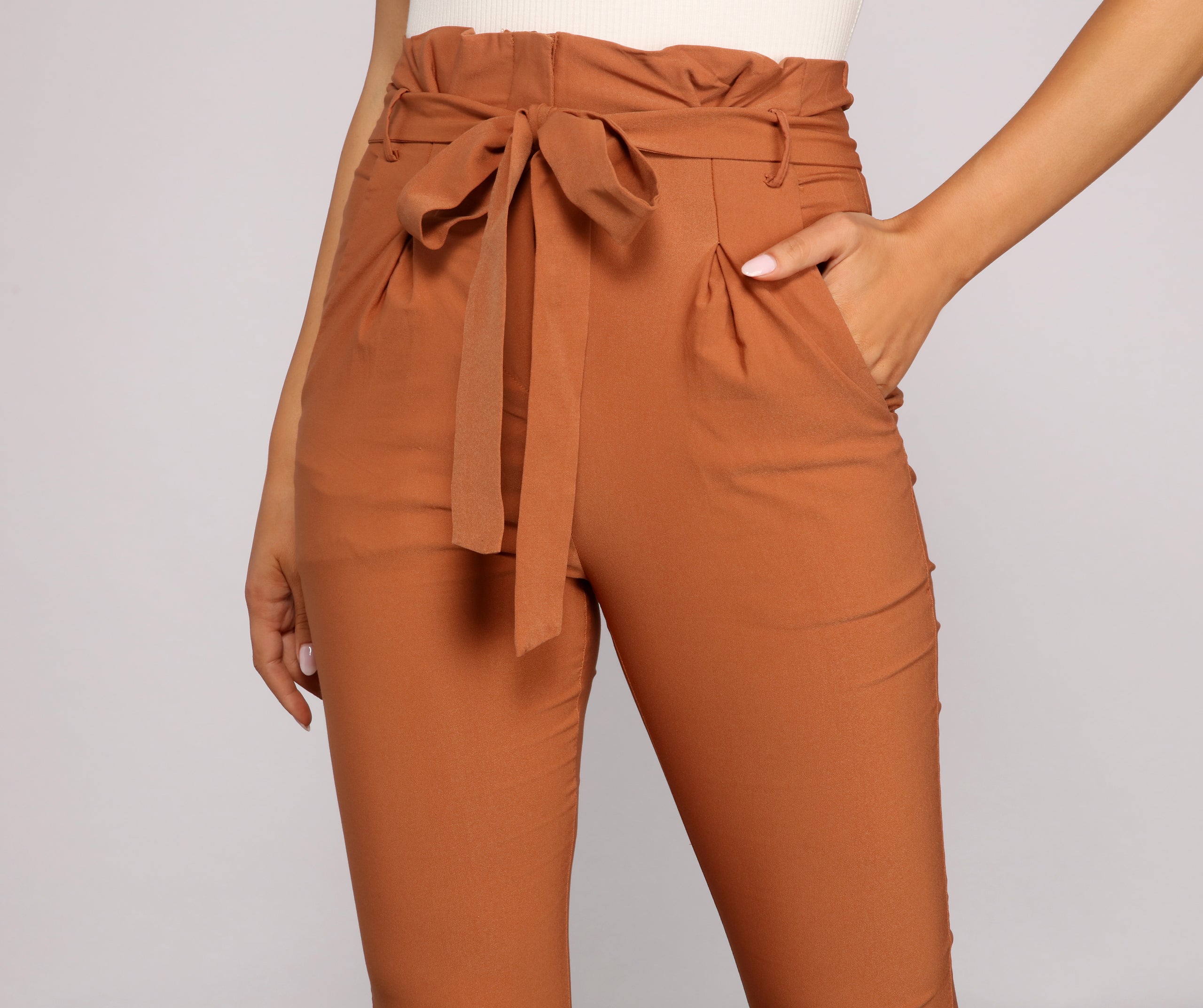 Elevated And Chic Paper Bag Pants
