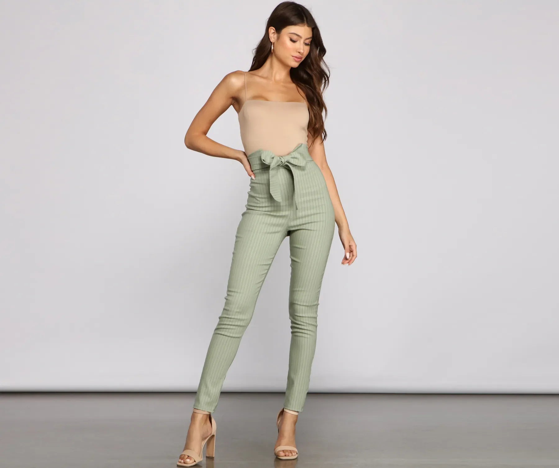 Stylishly Striped Tie-Waist Pants