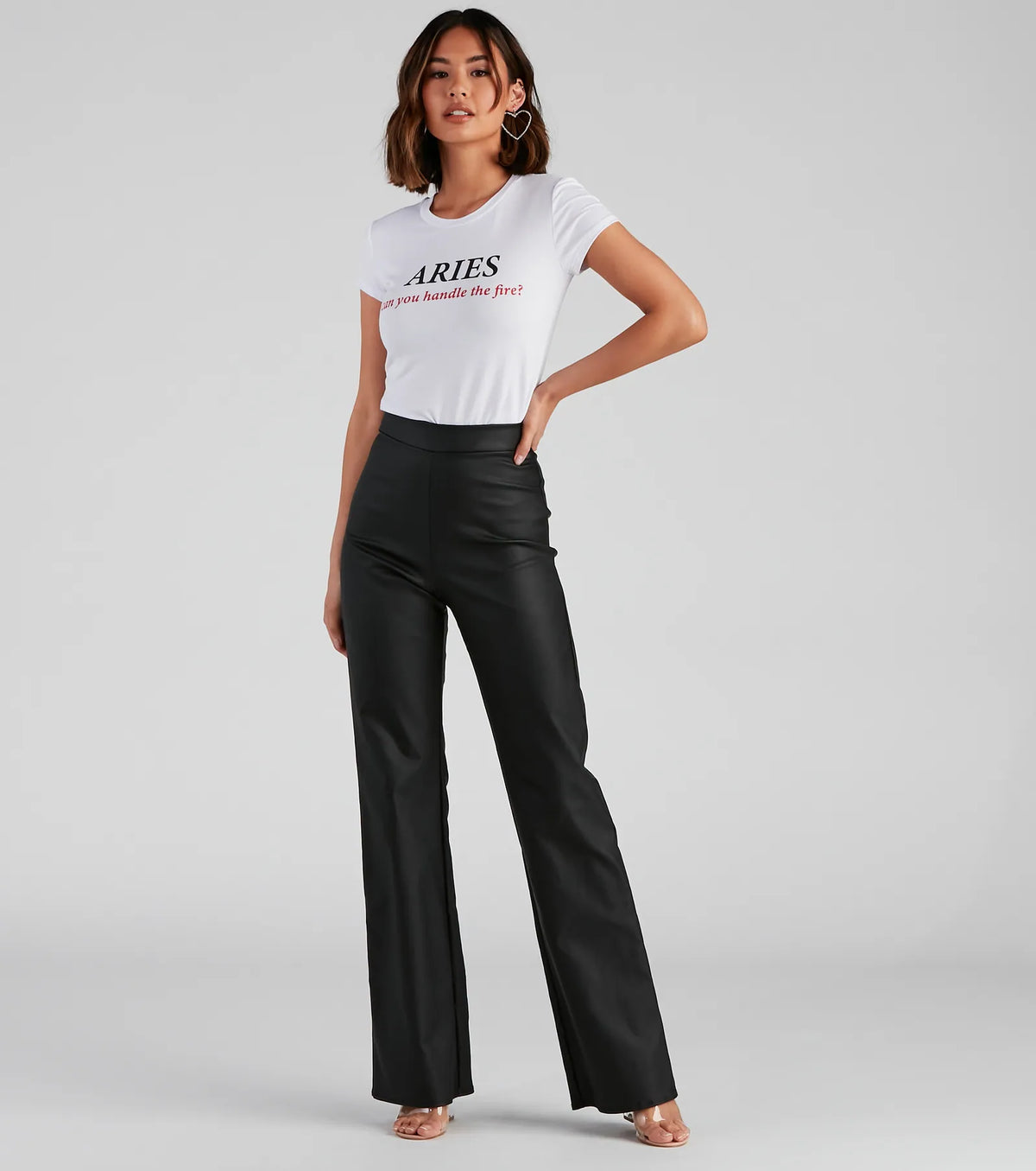 Stylish Ambition Coated Wide-Leg Pants