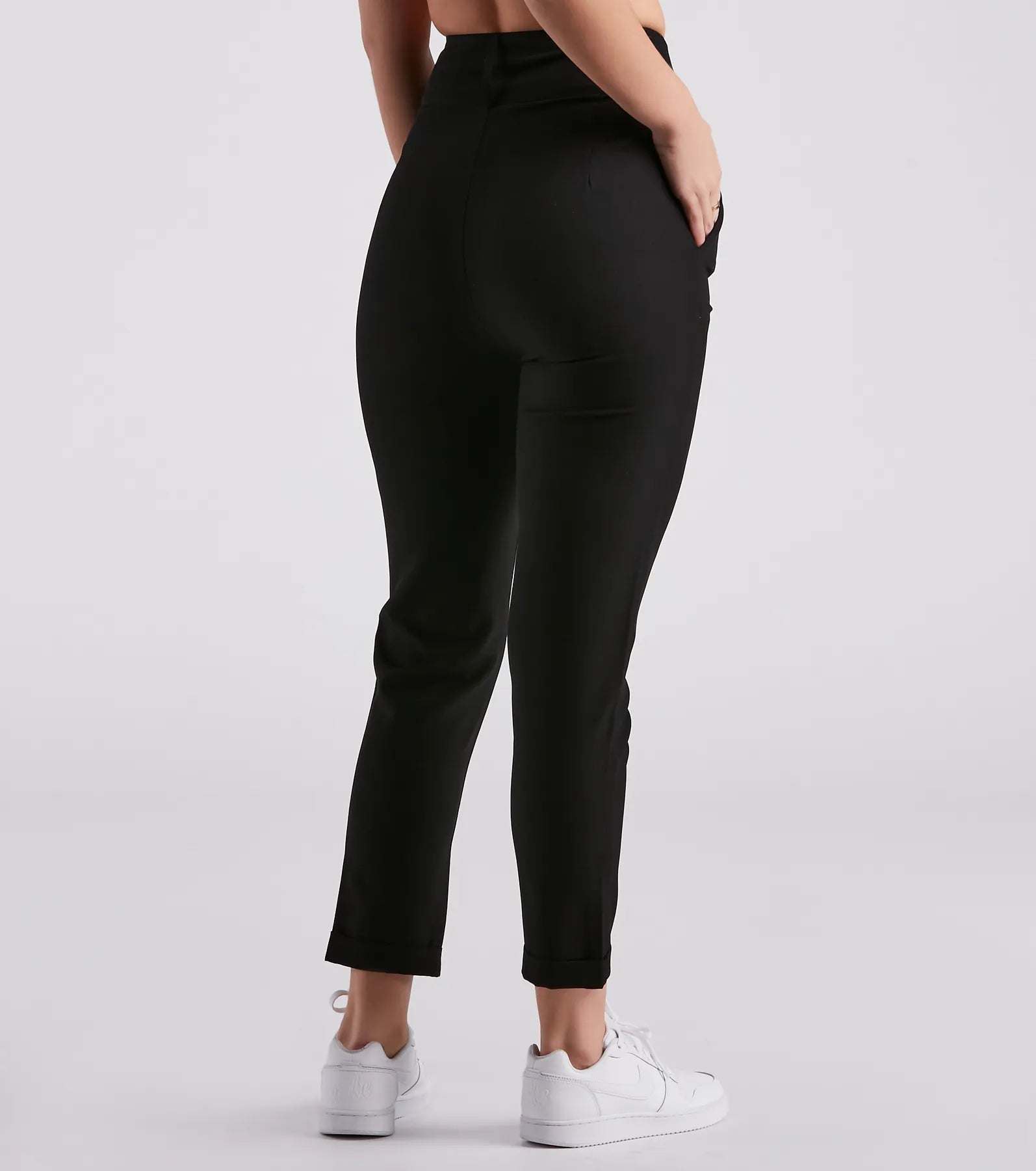 Perfectly Pleated Cuffed Trouser Pants