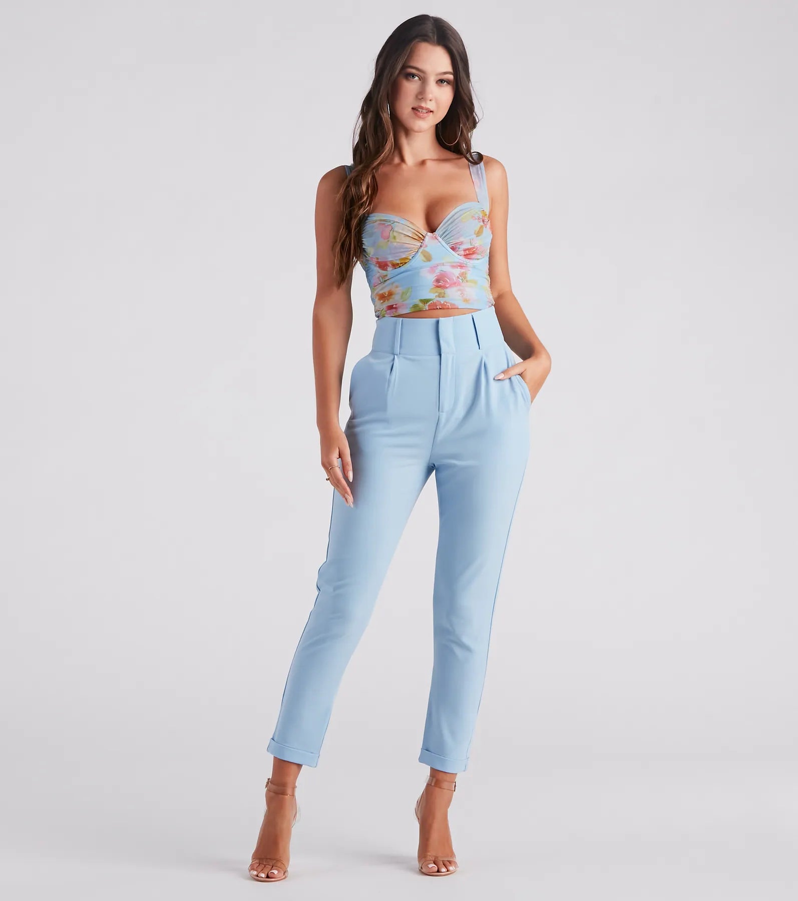 Perfectly Pleated Cuffed Trouser Pants