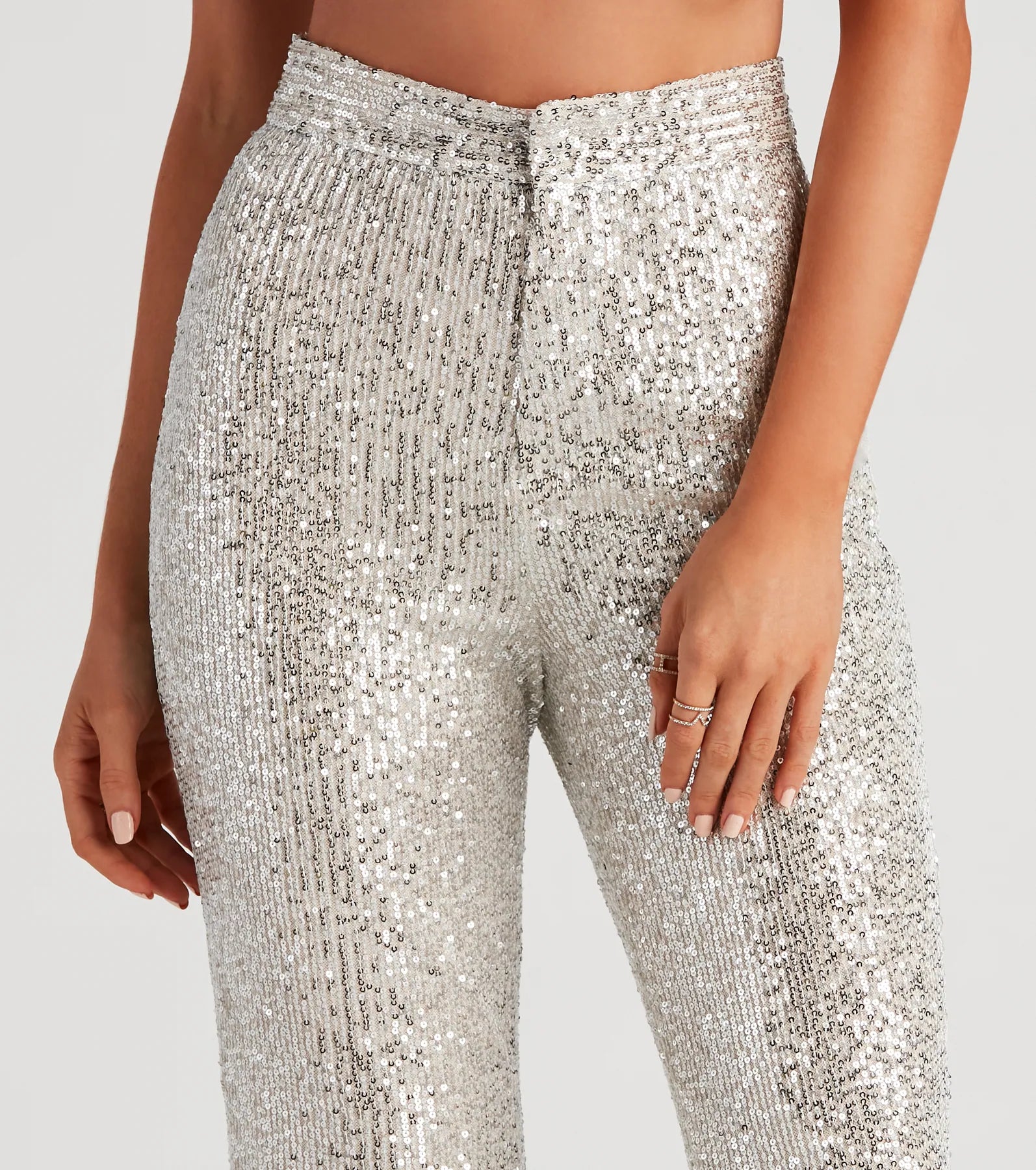 Sparkle Show Sequin Flare Pants