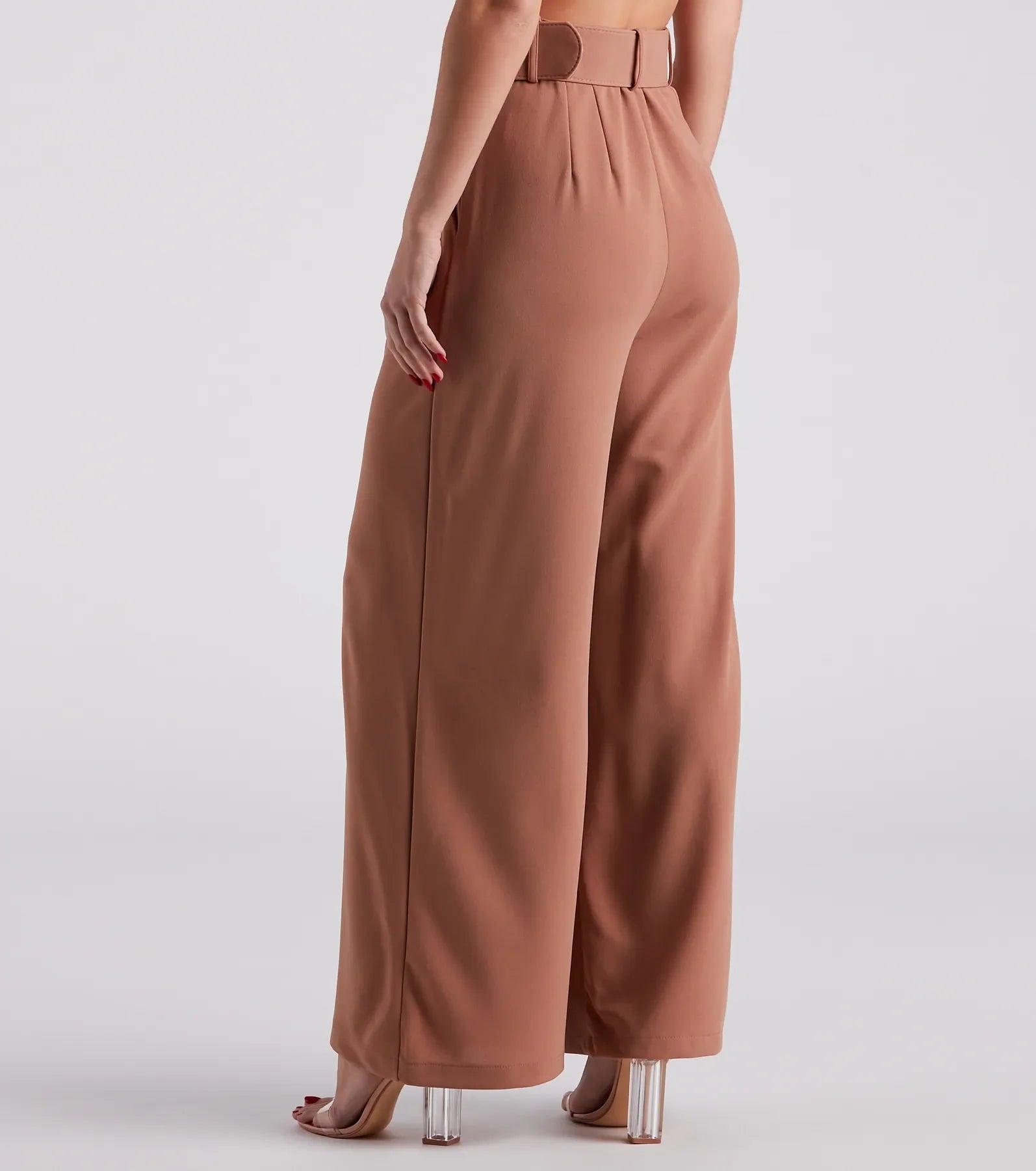 Flip In Reverse Belted Trouser Pants