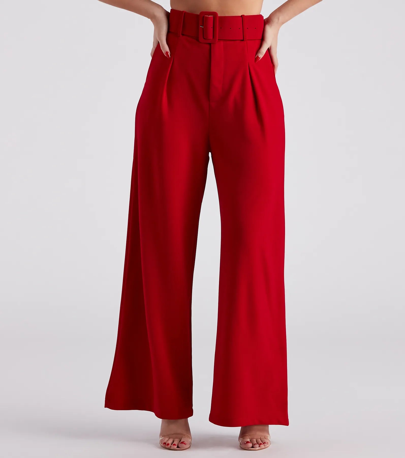 Flip In Reverse Belted Trouser Pants