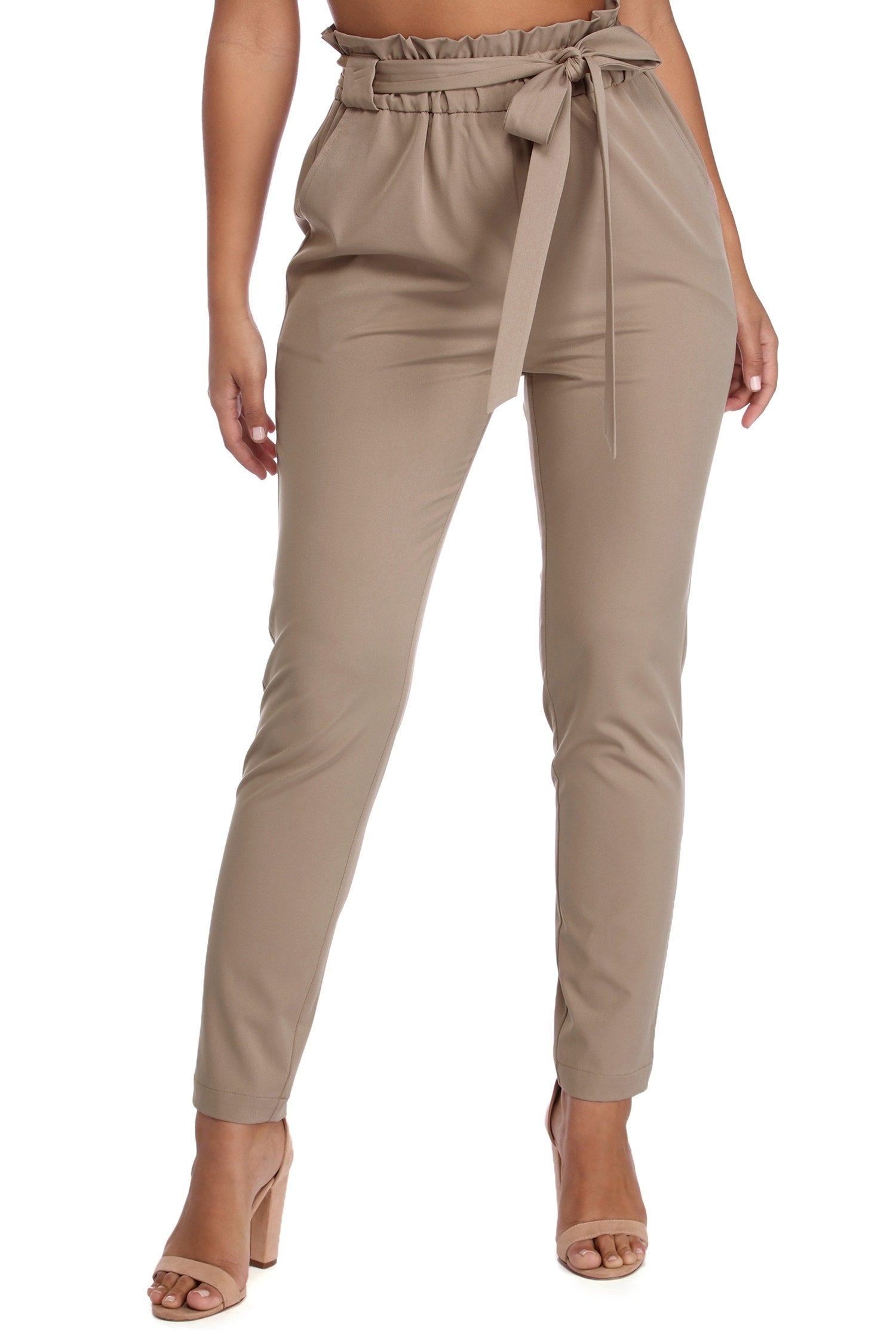 Classic Paper Bag Tie Waist Pants