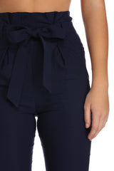 High Waist Paperbag Skinny Dress Pants