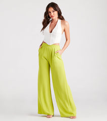 Weekend Chic High Waist Wide-Leg Pants