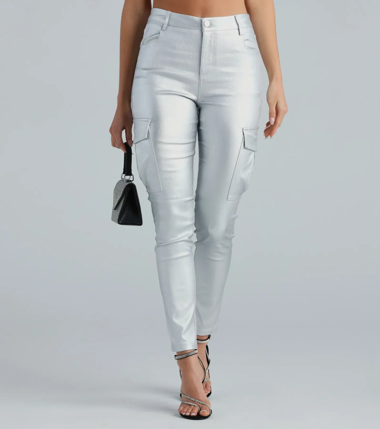 Casually Elevated Faux Leather Cargo Pants